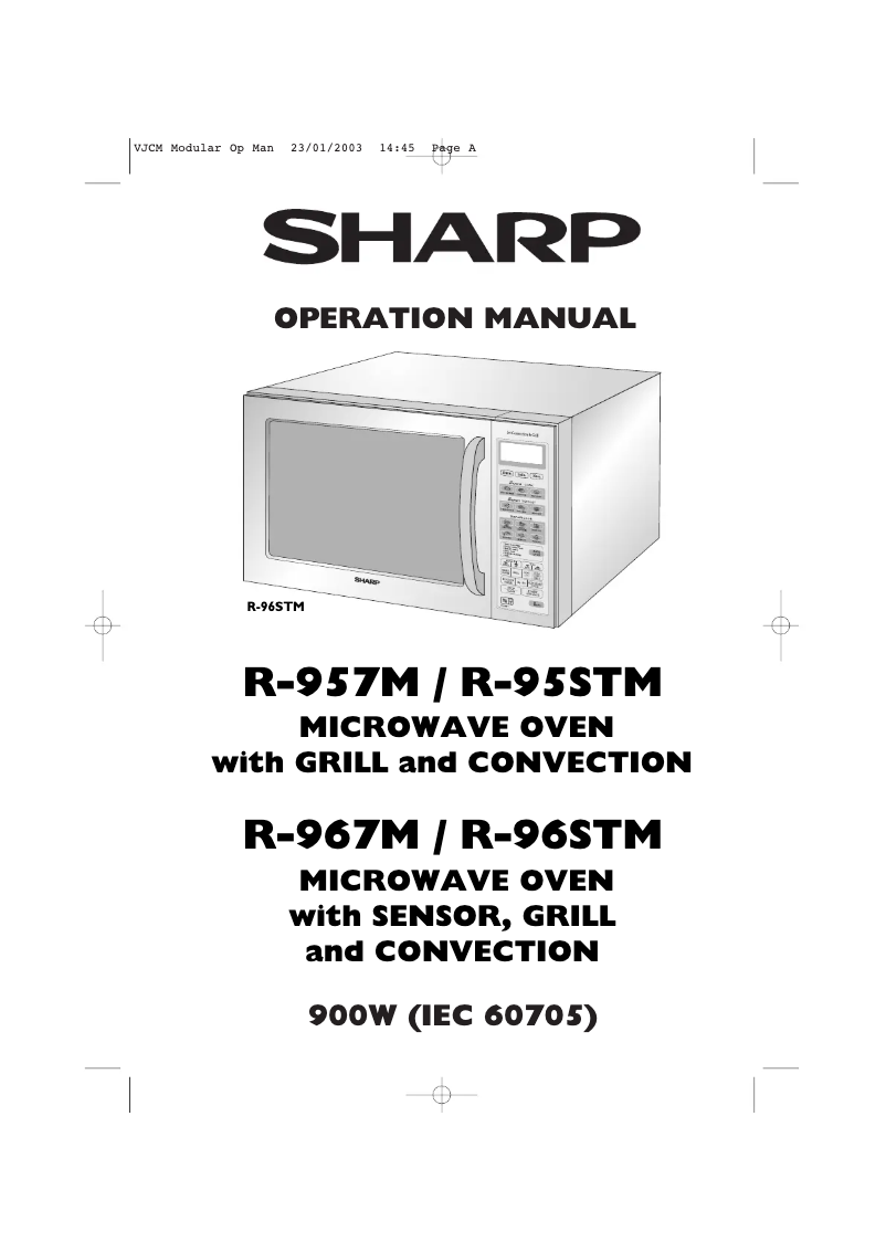 Page 1 of the manual User Manual Sharp R-967M