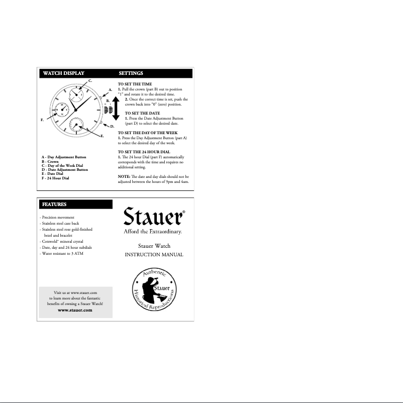 Page 1 of the manual User Manual Stauer 41018