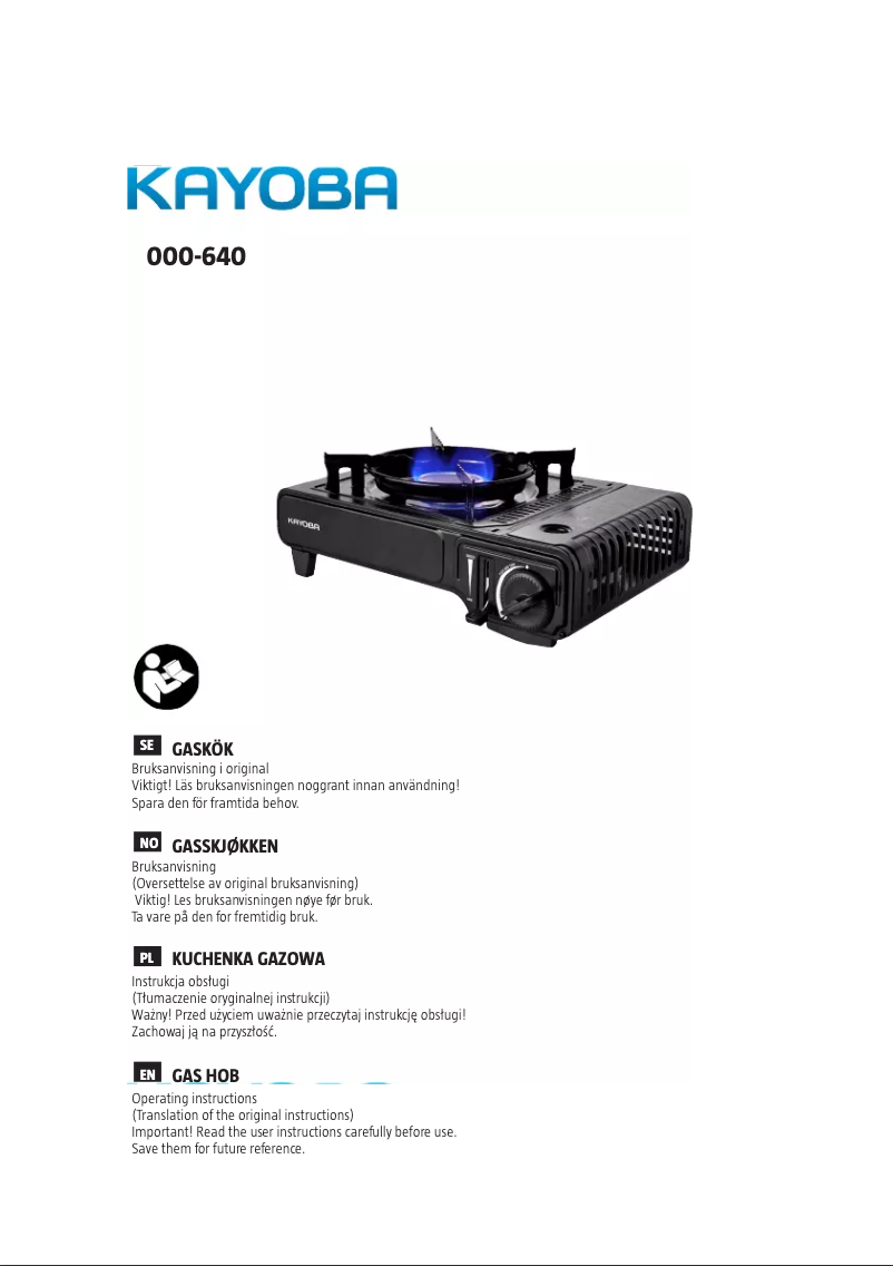 First page image of the manual for 000-640