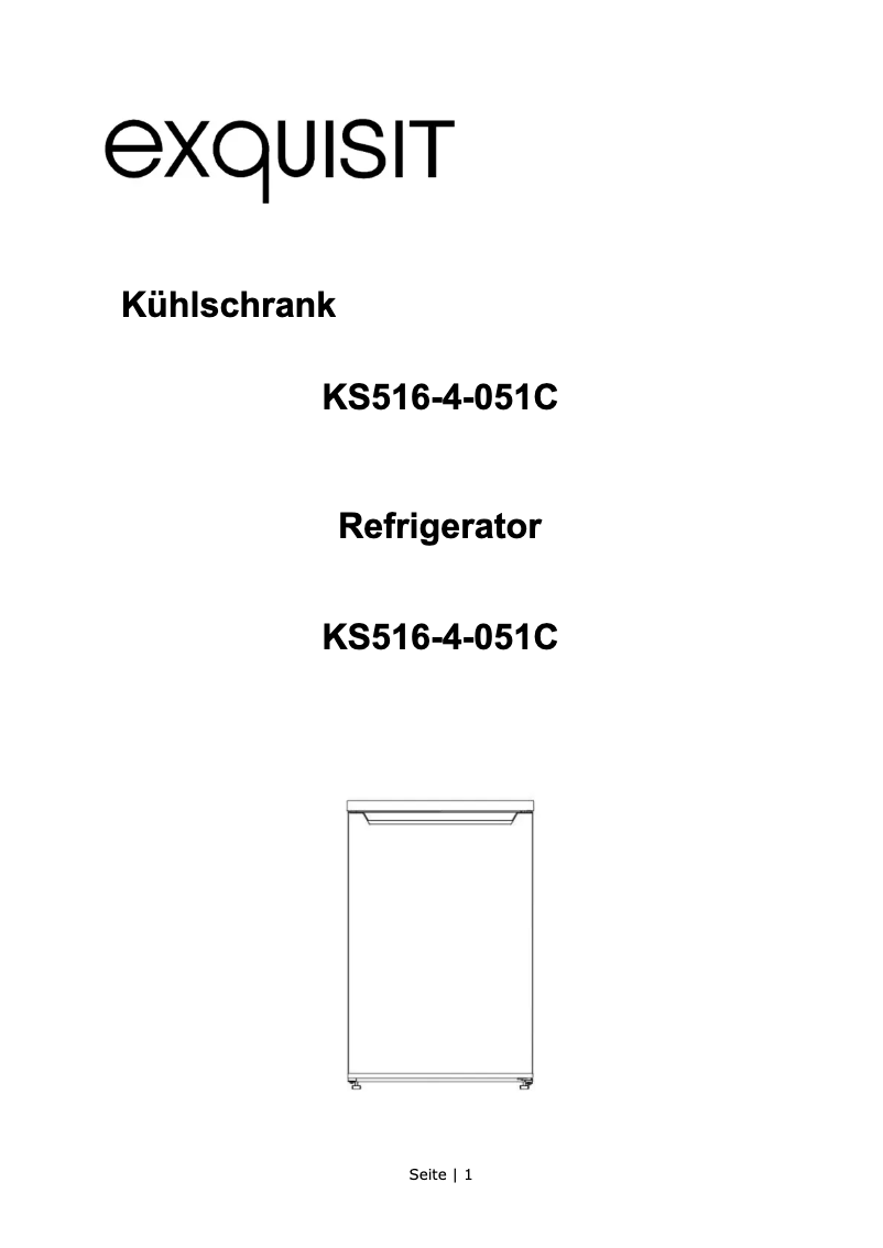 First page image of the manual for KS516-4-051C