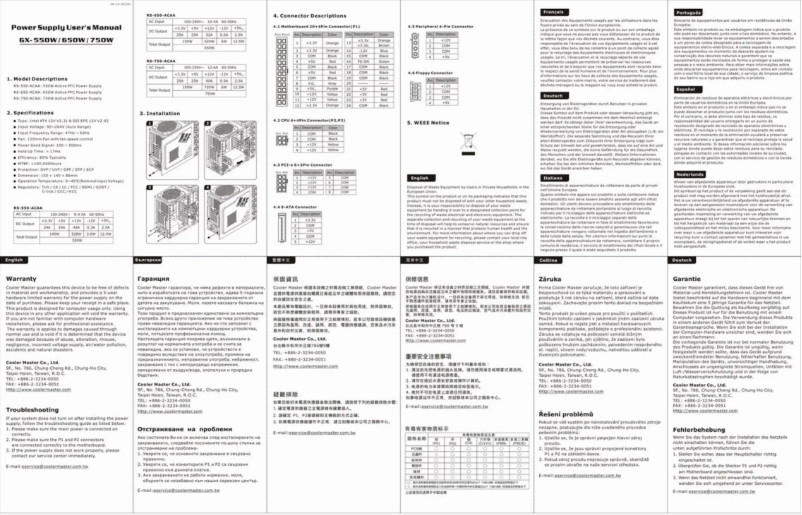 Page 1 of the manual User Manual Cooler Master GX-550