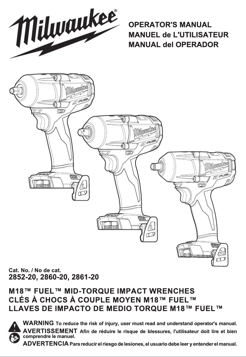 First page image of the manual for M18 Fuel 2861-21