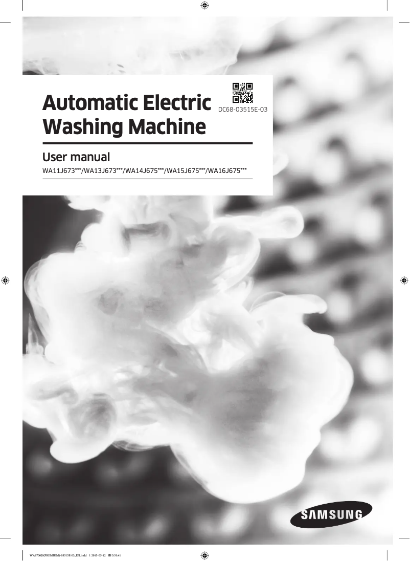 Page 1 of the manual User Manual Samsung WA13J6730SP