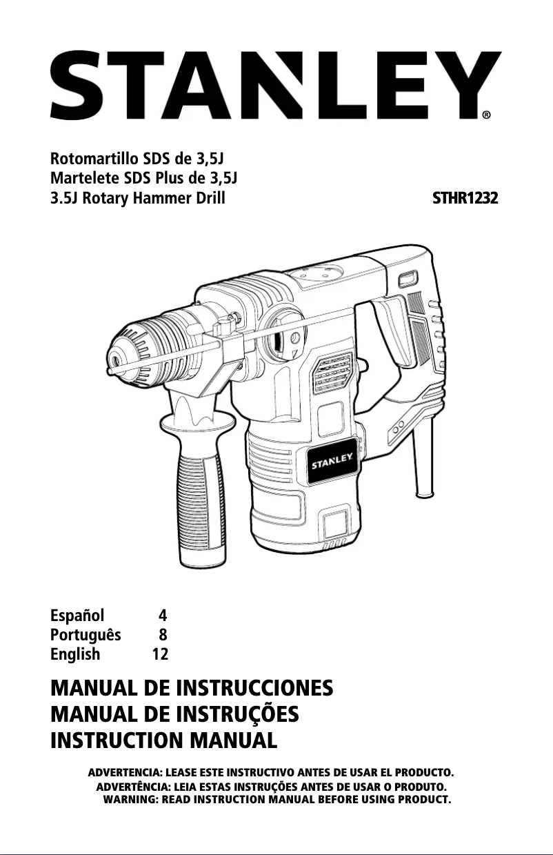 Page 1 of the manual User Manual Stanley STHR1232