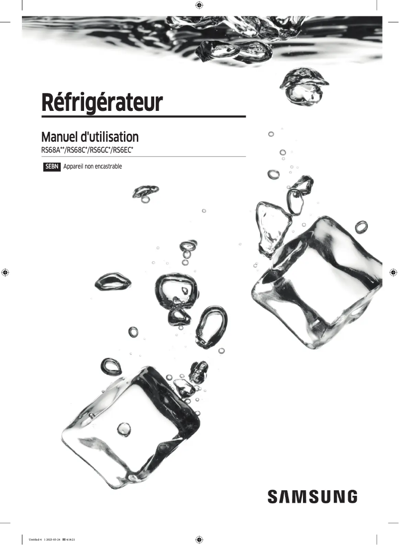 First page image of the manual for RS68CG882DB1