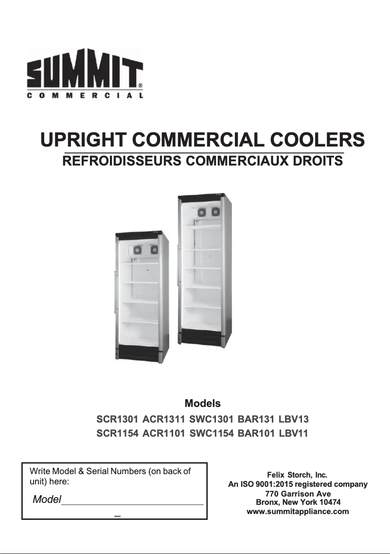 Page 1 of the manual User Manual Summit SCR1301