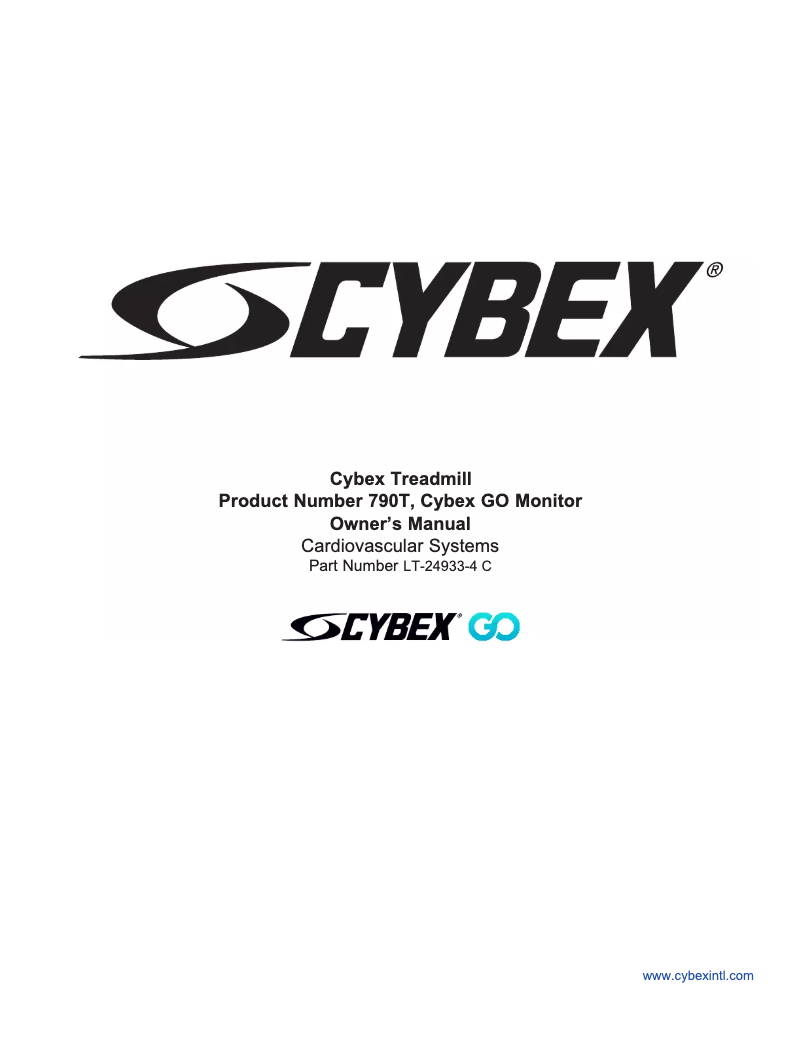 Page 1 de la notice Manuel utilisateur Cybex 790T CO