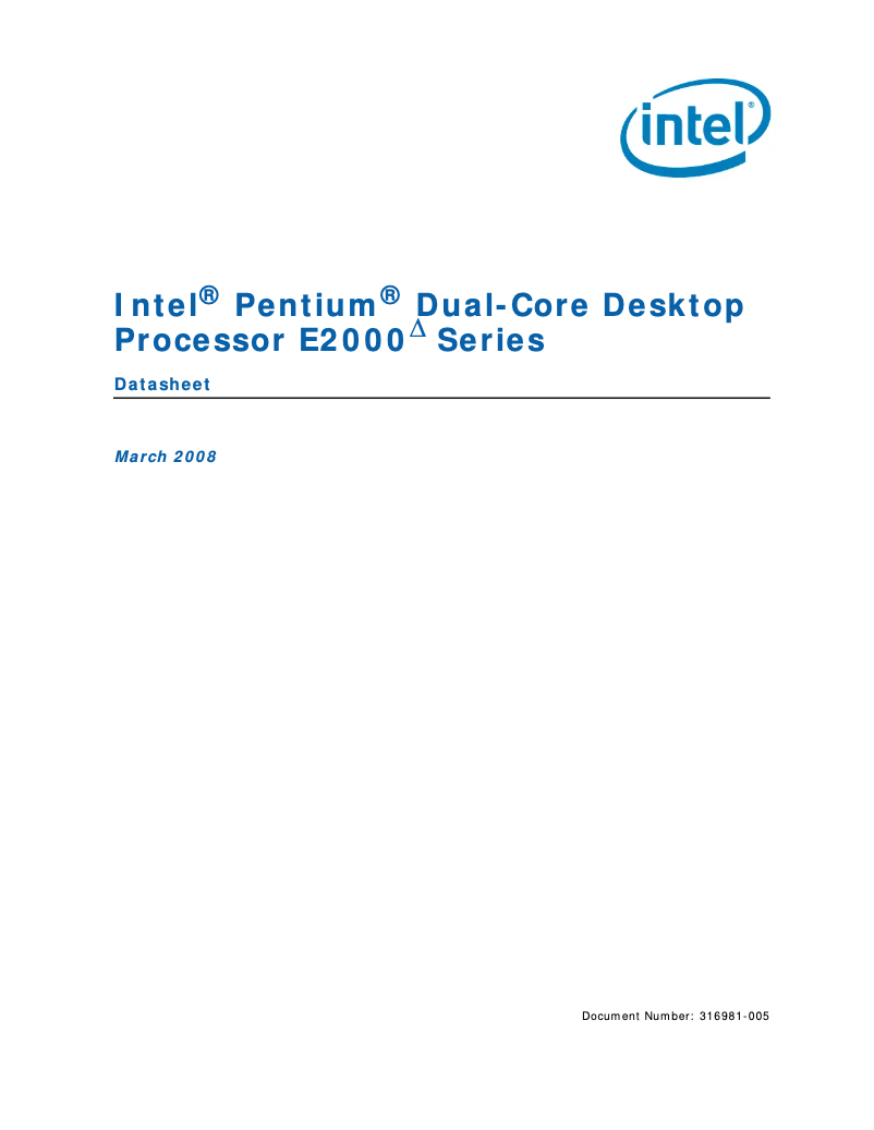 Image de la première page du manuel de l'appareil Intel Pentium Dual Core E2160