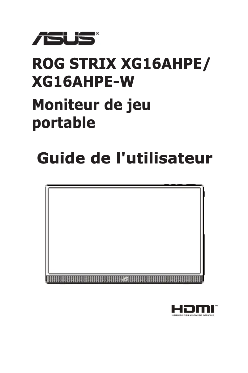 Page 1 of the manual User Manual Asus ROG Strix XG16AHPE