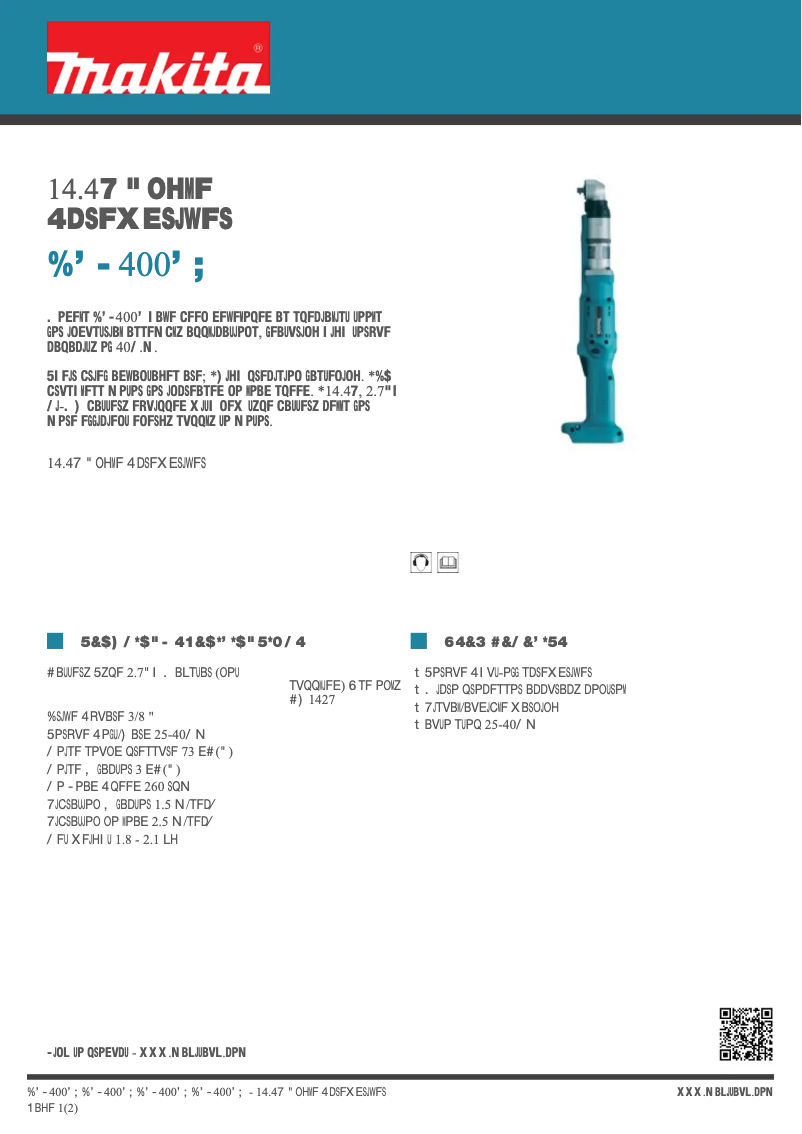 First page image of the manual for DFL400FZ