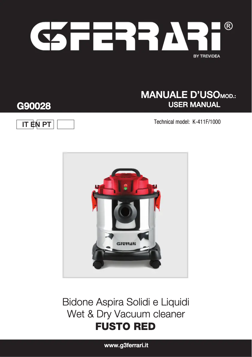 Page 1 de la notice Manuel utilisateur G3 Ferrari Fusto Red G90028