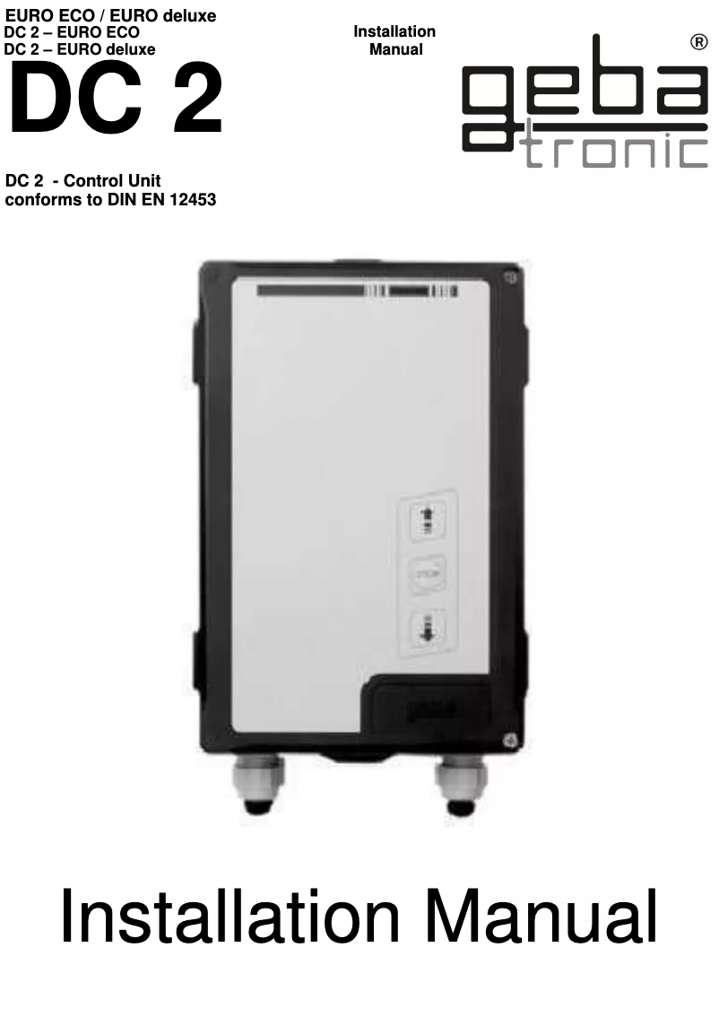 Page 1 of the manual User Manual Geba Tronic DC 2 EN ECO