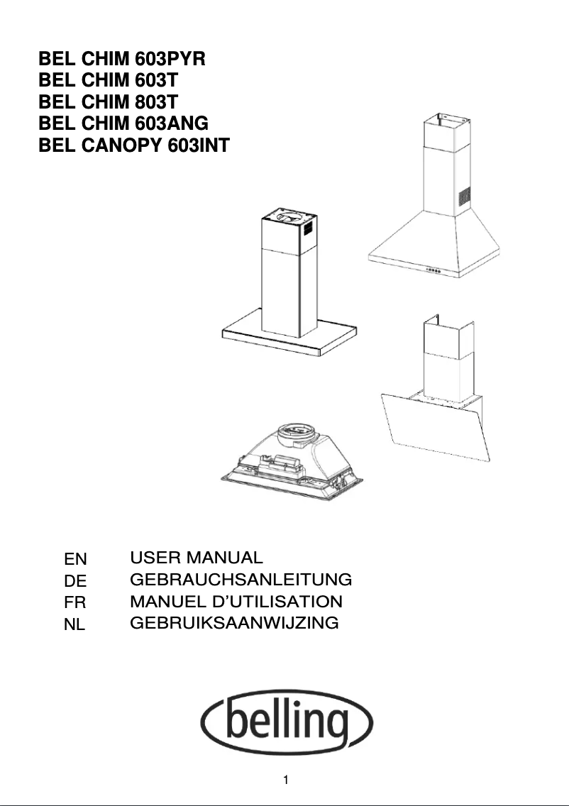 Page 1 of the manual User Manual Belling 603INT