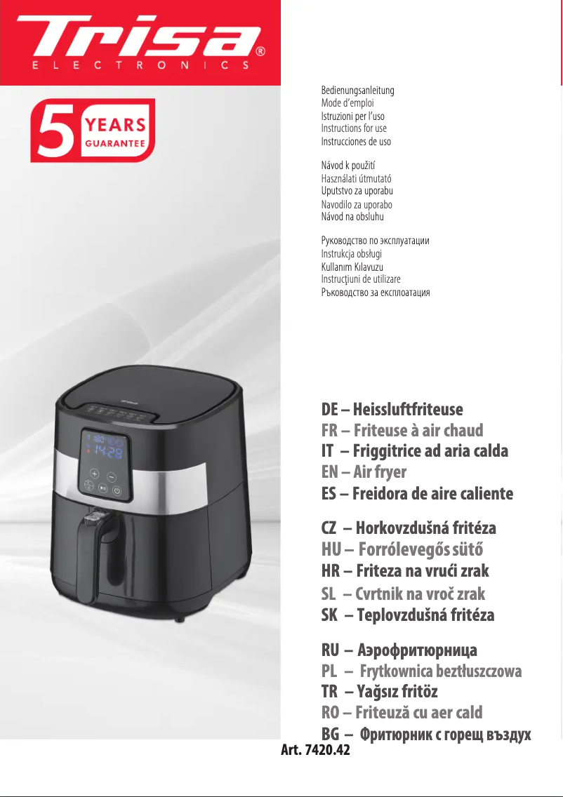 Page 1 of the manual User Manual Trisa Tasty Fry