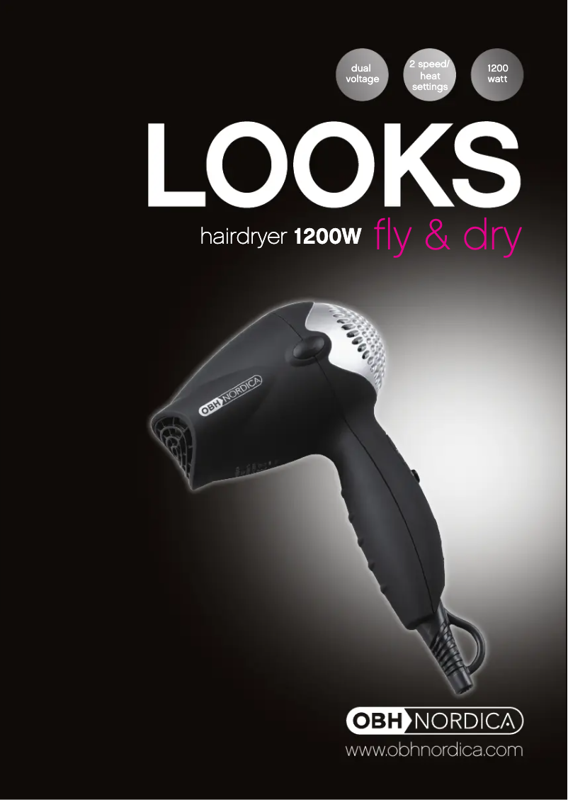 Page 1 of the manual User Manual OBH Nordica Fly & Dry 1200