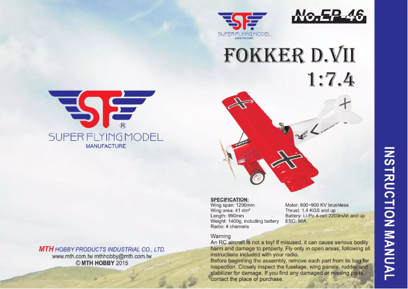Page 1 of the manual User Manual Ripmax Fokker DVII
