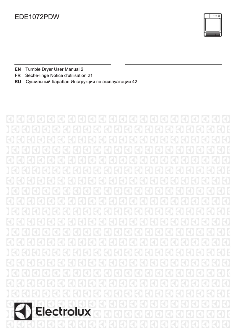 Page 1 of the manual User Manual Electrolux EDE1072PDW