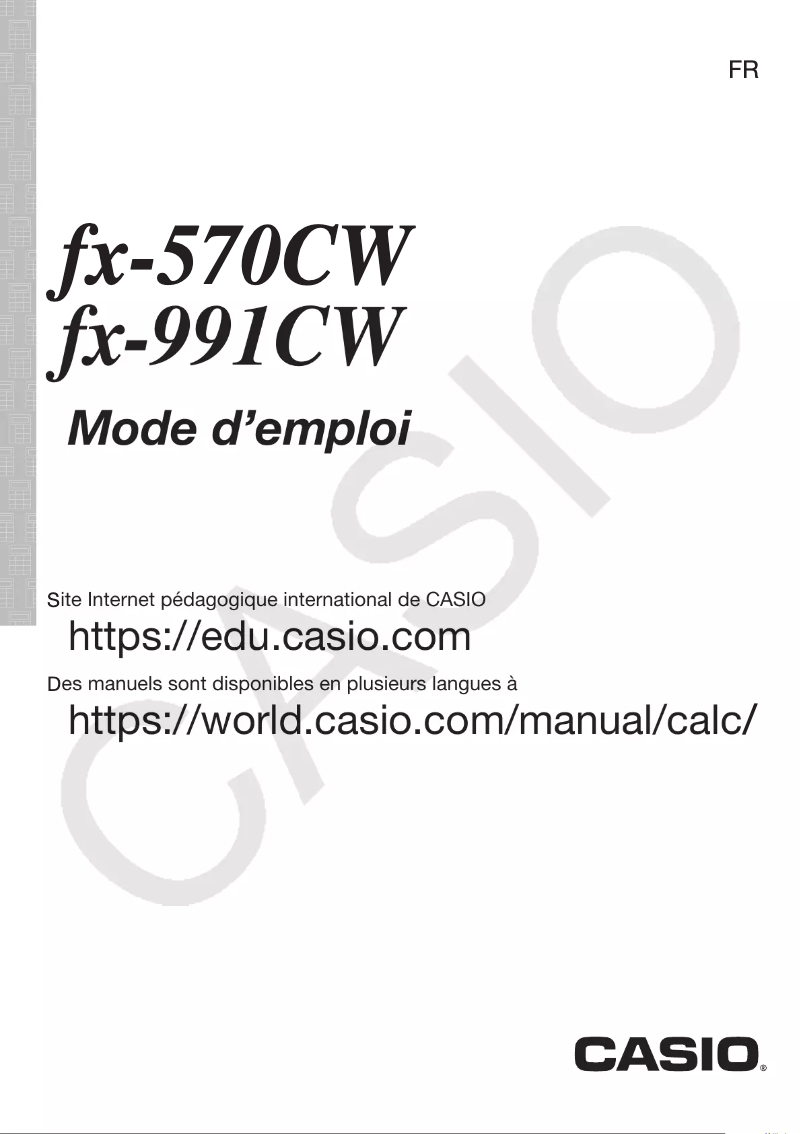 Page 1 of the manual User Manual Casio fx-991CW