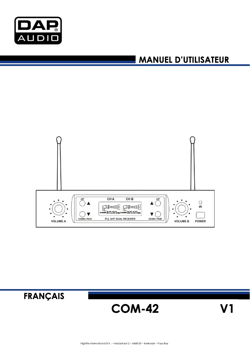 Image de la première page du manuel de l'appareil COM-42