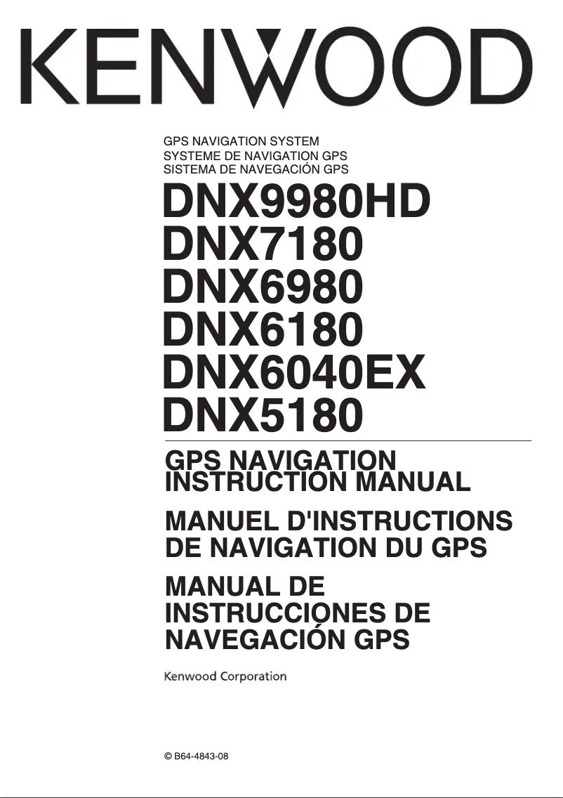 Page 1 of the manual User Manual Kenwood DNX6980