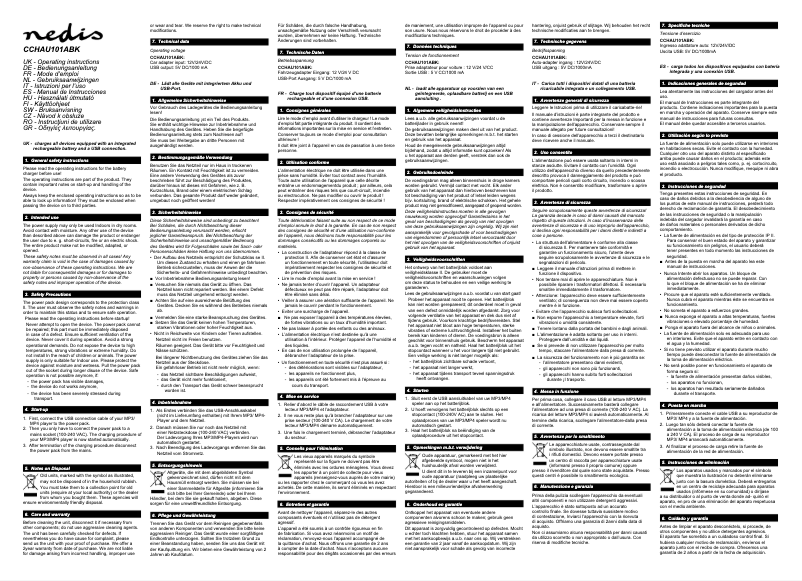 Page 1 of the manual User Manual Nedis CCHAU101ABK