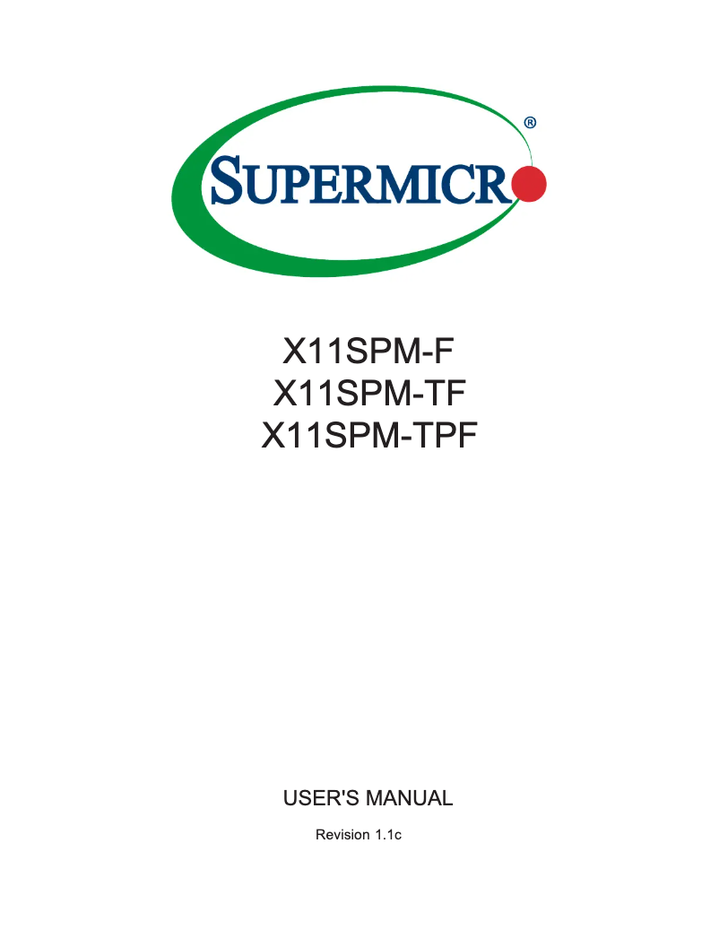 First page image of the manual for X11SPM-F