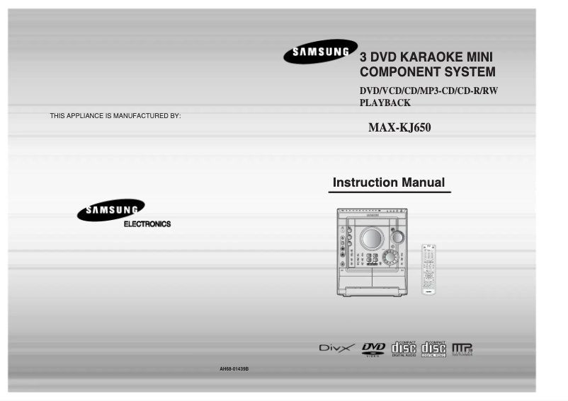 Page 1 of the manual User Manual Samsung MAX-KJ650