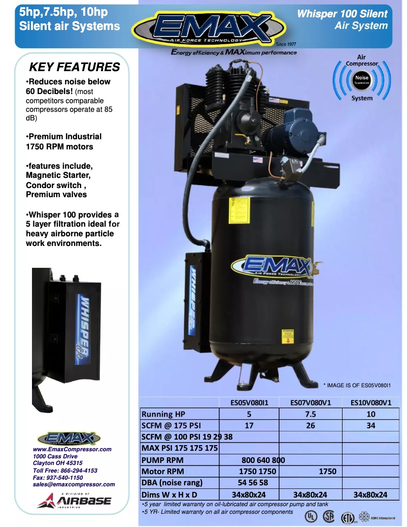 First page image of the manual for ES10V080V1