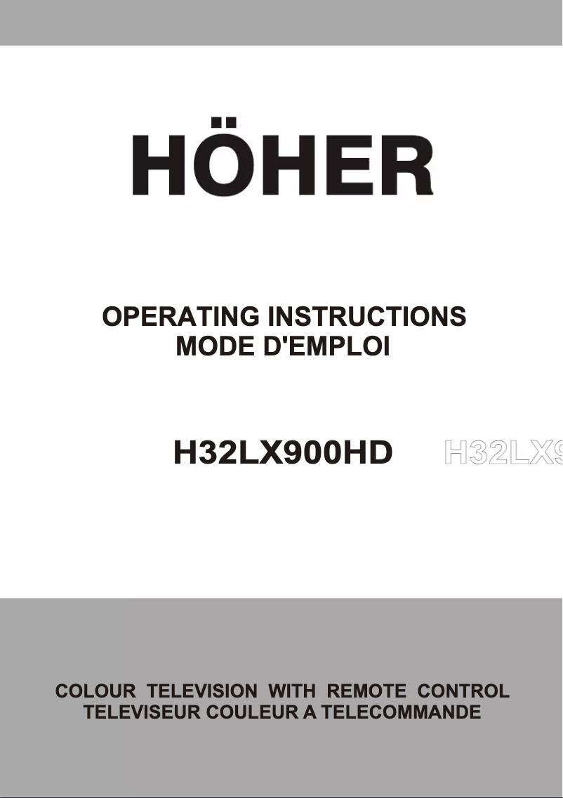 Page 1 of the manual User Manual Höher H32LX900HDMB61