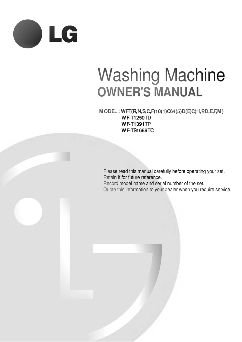 Page 1 of the manual User Manual LG WFT11C65ED