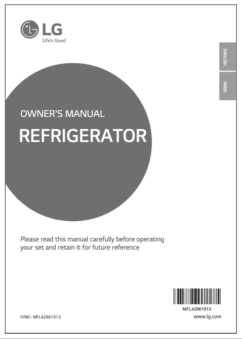 Page 1 of the manual User Manual LG GL-B191KRLW