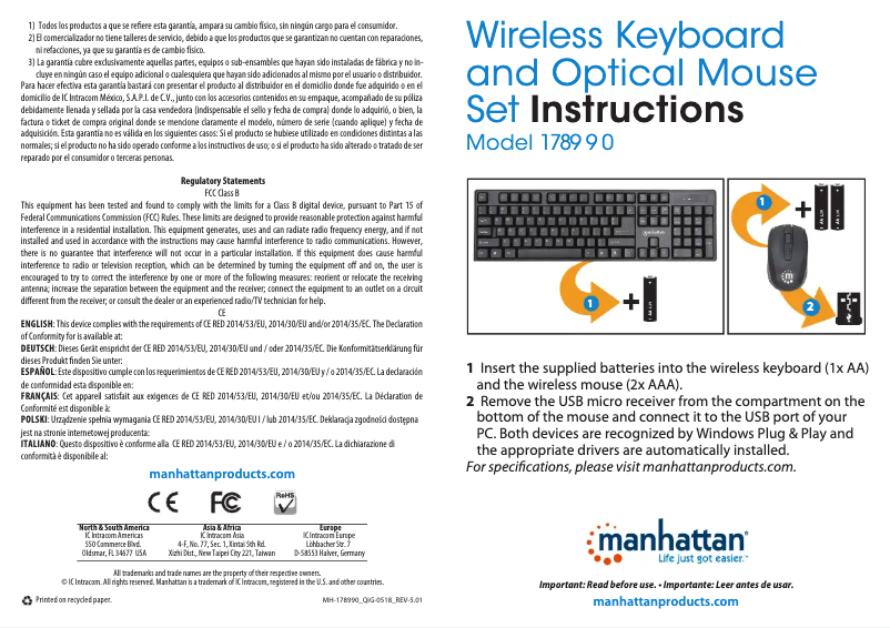 First page image of the manual for 178990