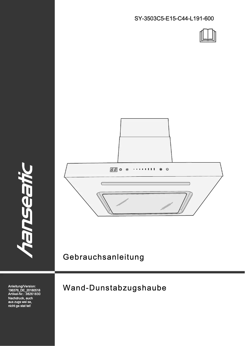 Page 1 of the manual User Manual Hanseatic SY-3503C5-E15-C44-L191-600