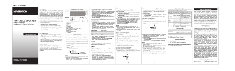 Page 1 of the manual User Manual Magnavox MMA3626