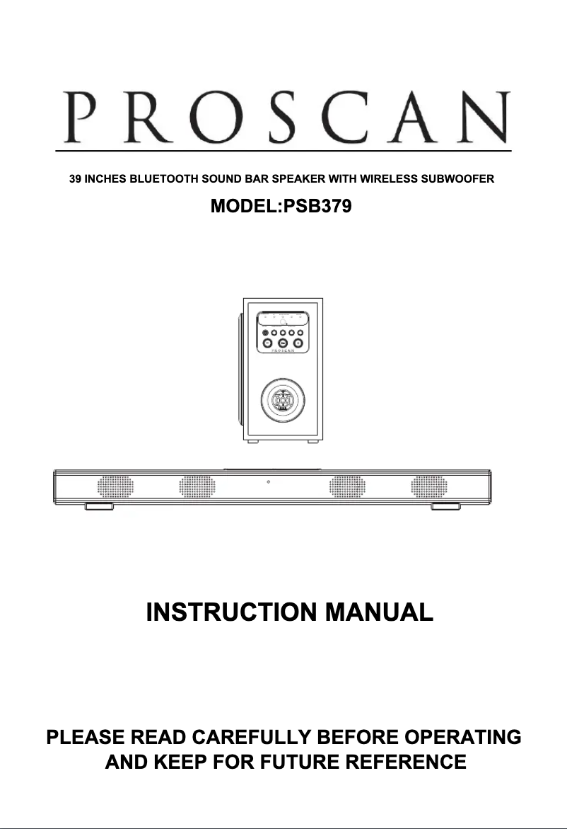 Page 1 of the manual User Manual Proscan PSB379