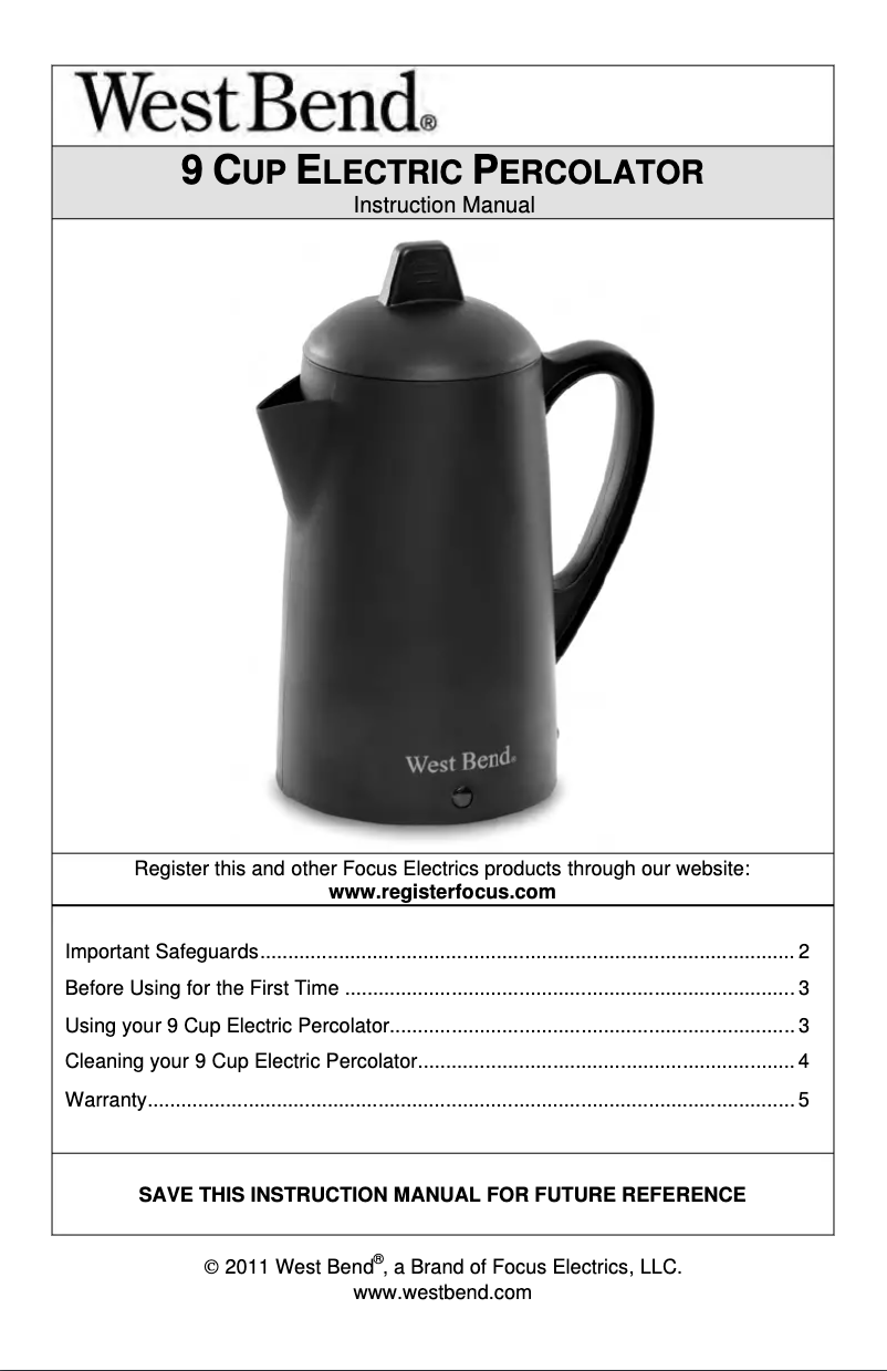 First page image of the manual for 54009