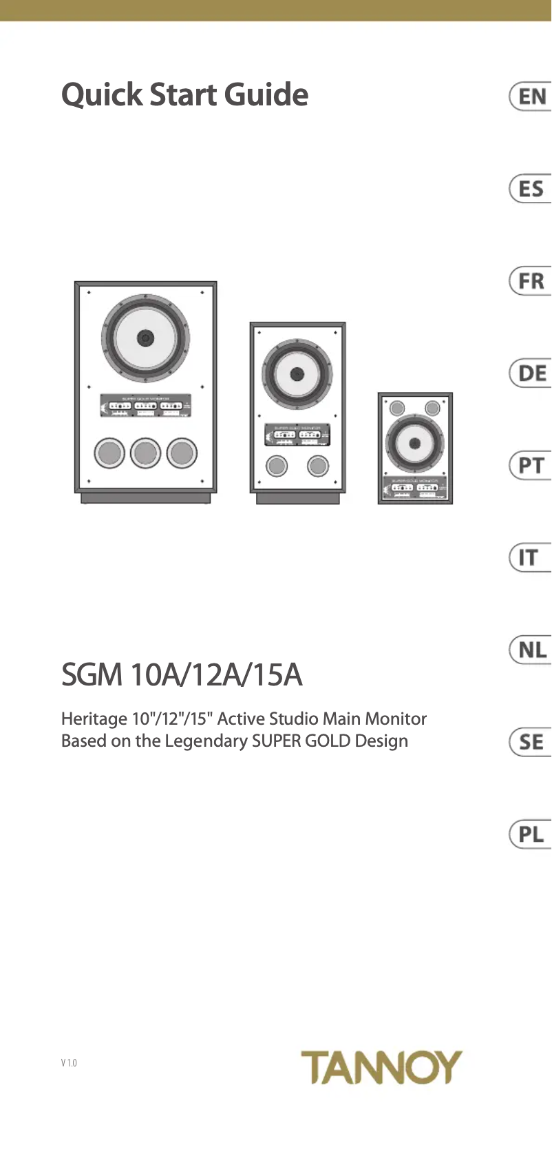 Page 1 of the manual User Manual Tannoy SGM 15A