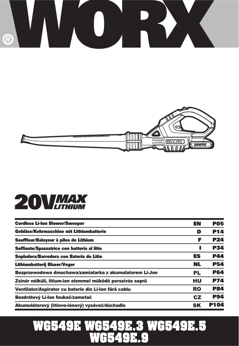 Page 1 of the manual User Manual Worx WG594E