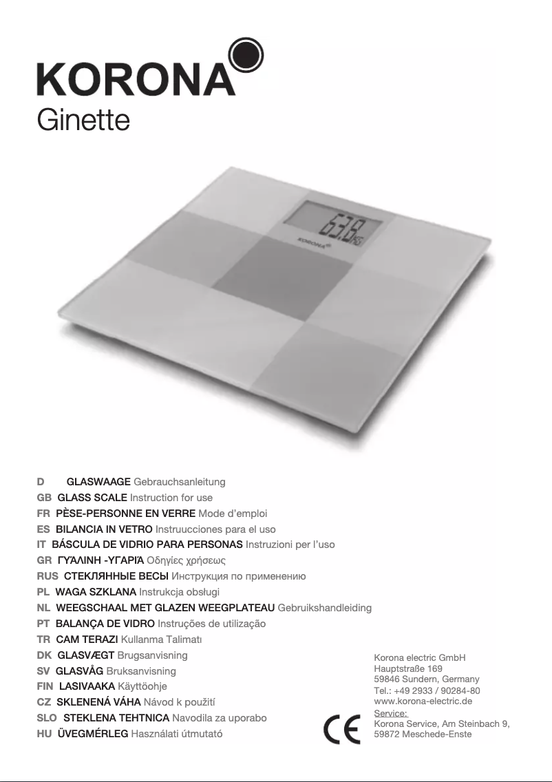 First page image of the manual for Ginette