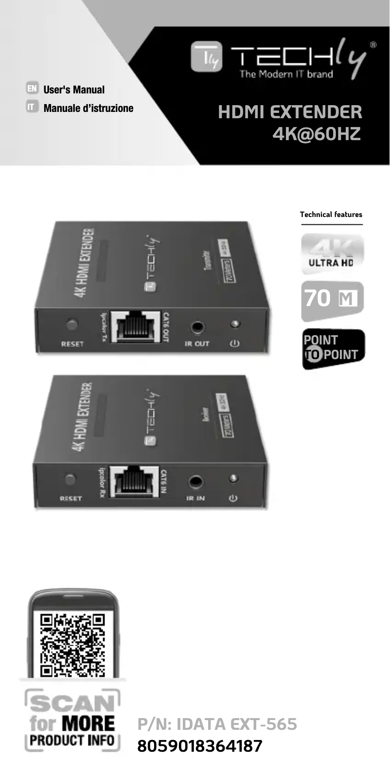 First page image of the manual for IDATA EXT-565