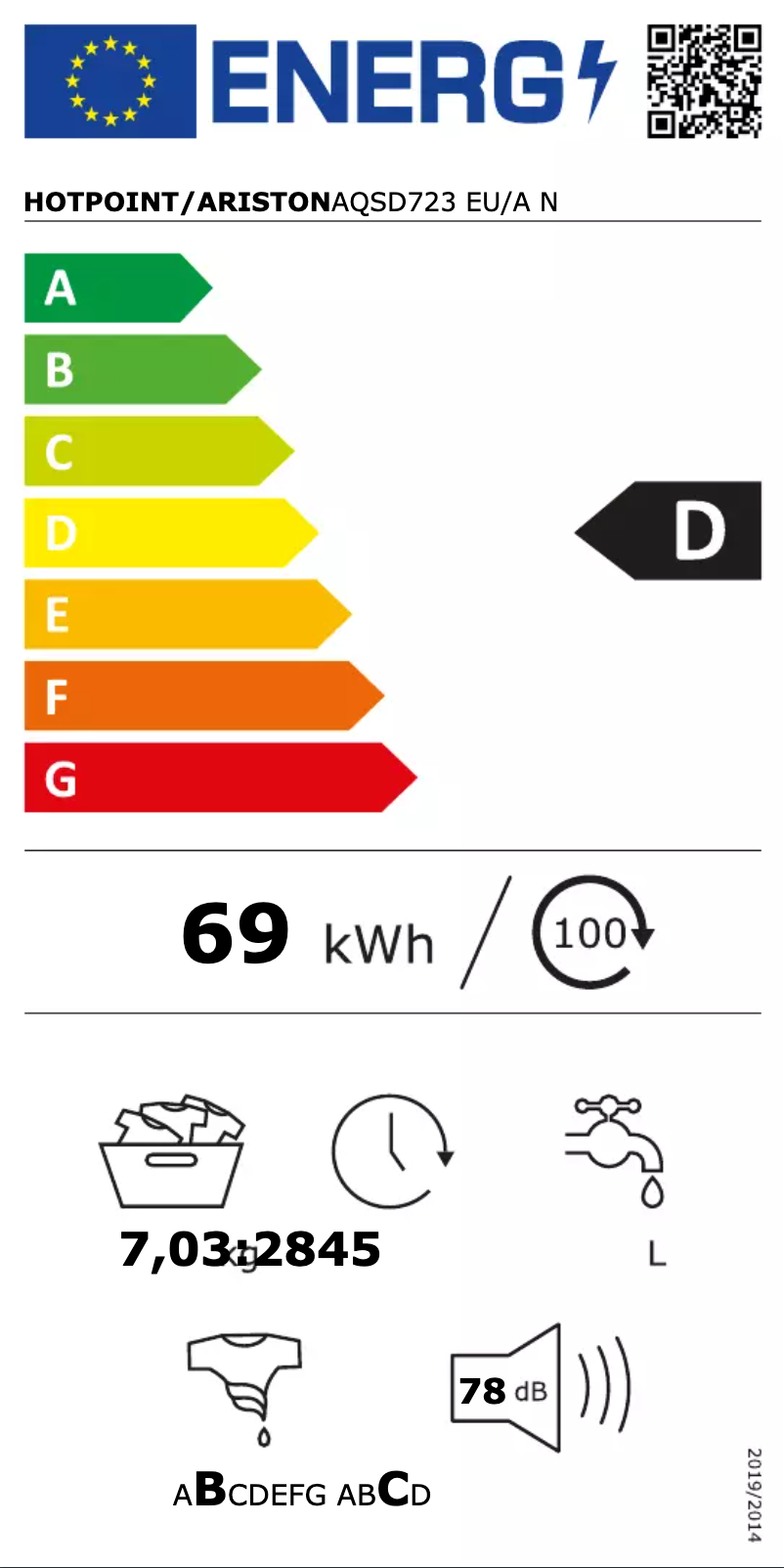 First page image of the manual for AQSD723 EU/A N