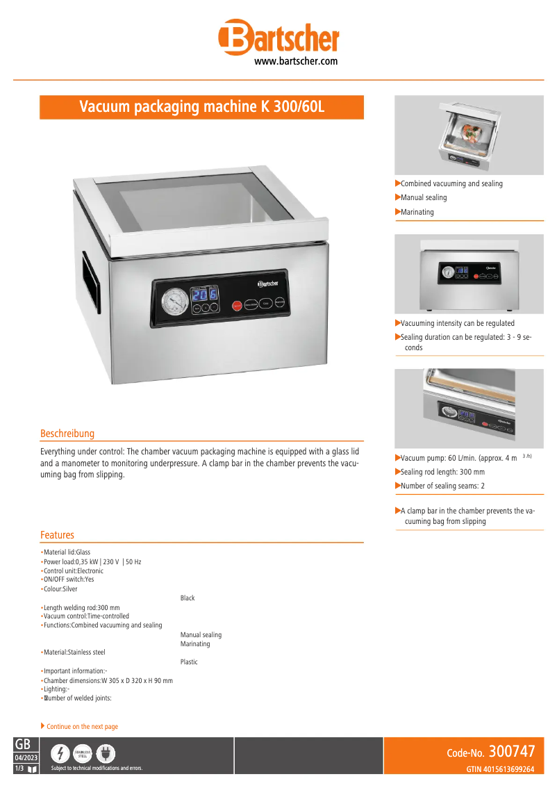 First page image of the manual for 300747