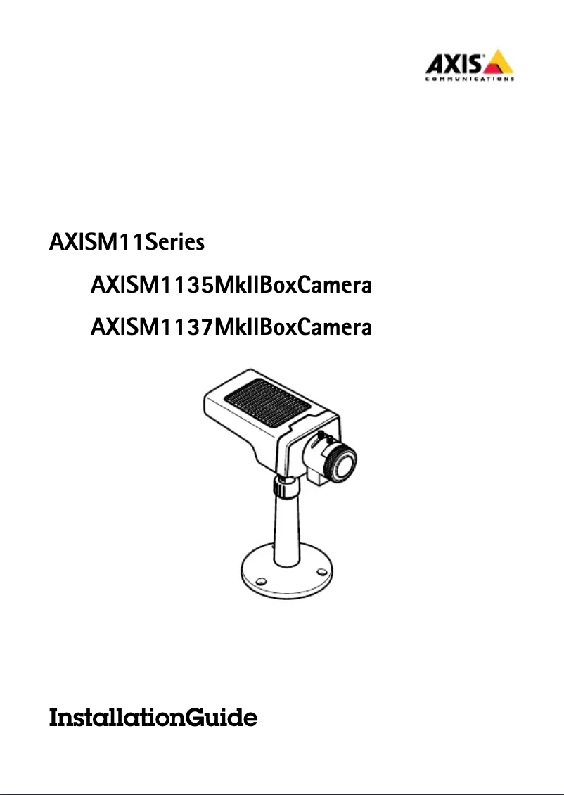 Page 1 of the manual Installation Guide Axis M1137