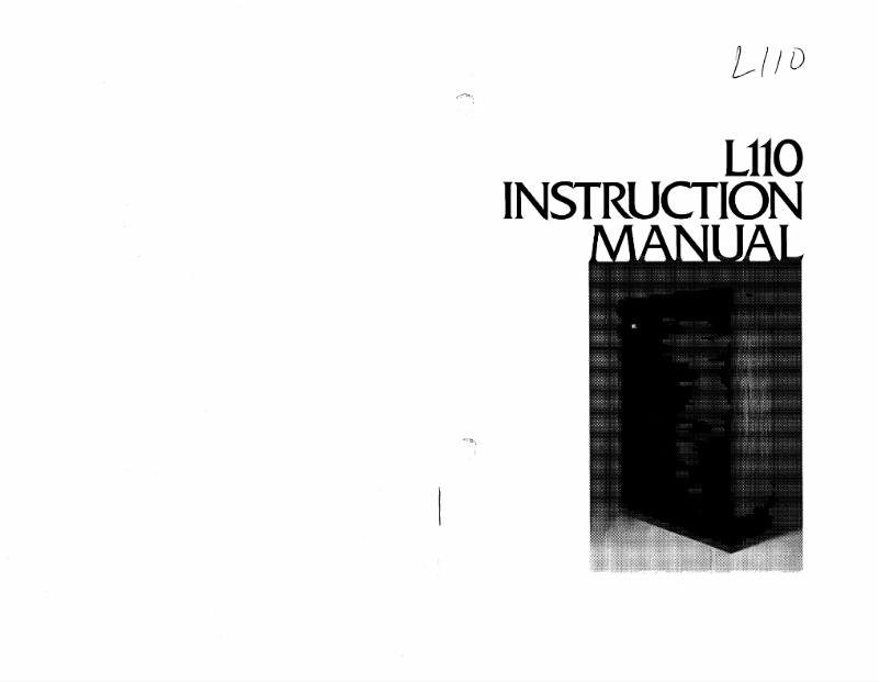 Page 1 of the manual User Manual JBL L110