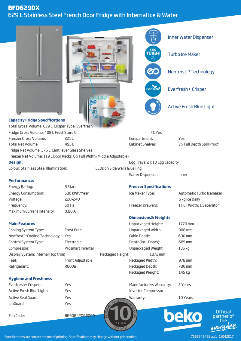 First page image of the manual for BFD629DX