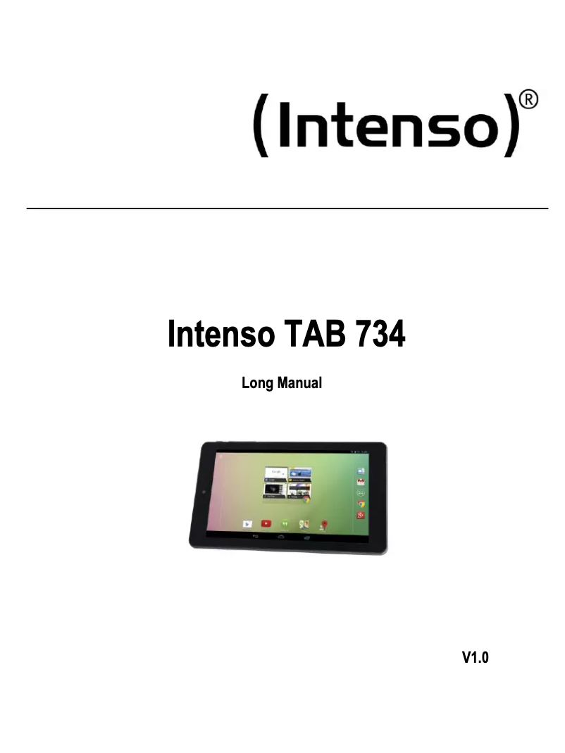 Page 1 of the manual User Manual Intenso TAB 734