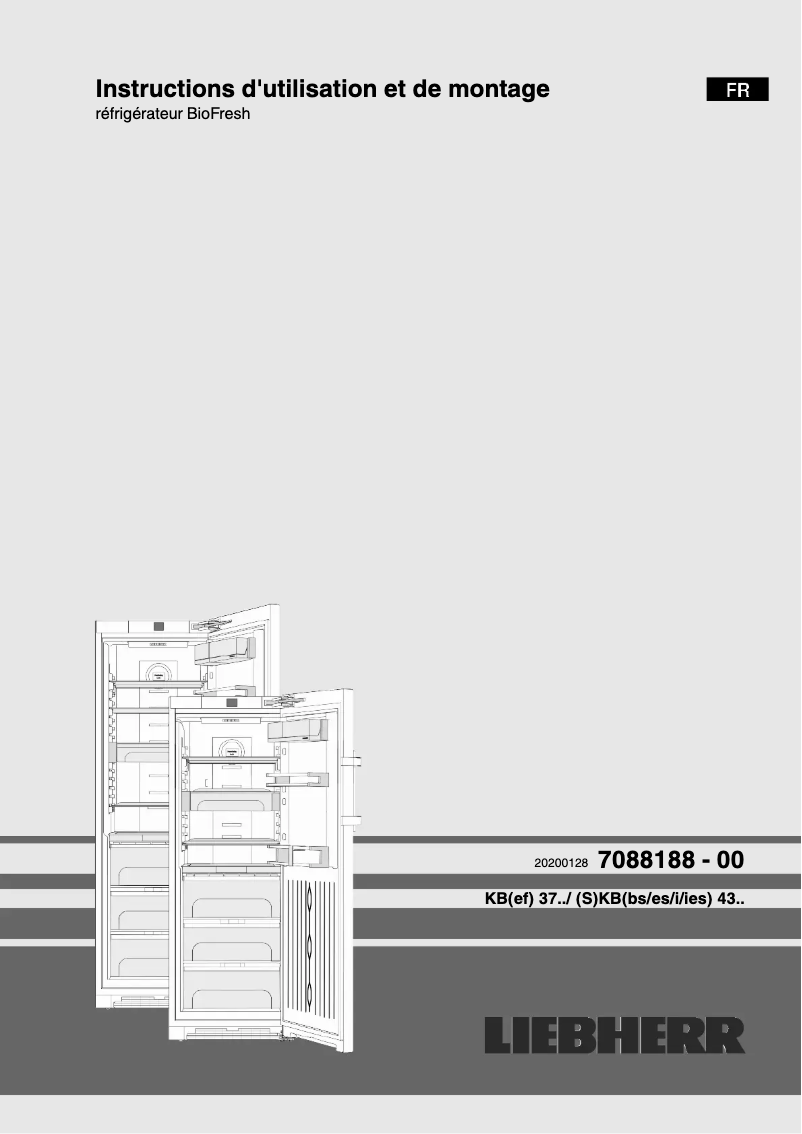 Page 1 of the manual User Manual Liebherr KBies 4370 Premium BioFresh