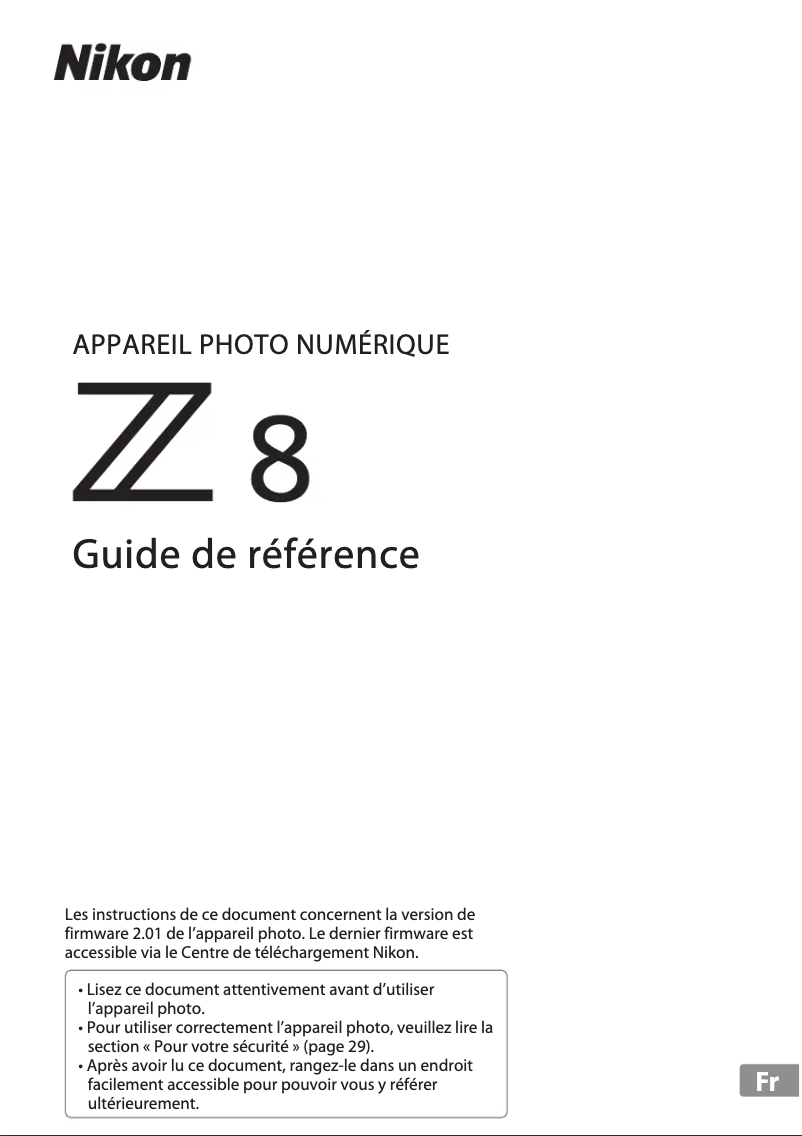 Page 1 of the manual User Manual Nikon Z 8