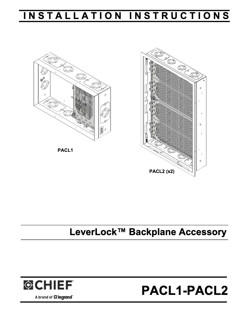 First page image of the manual for PACL1