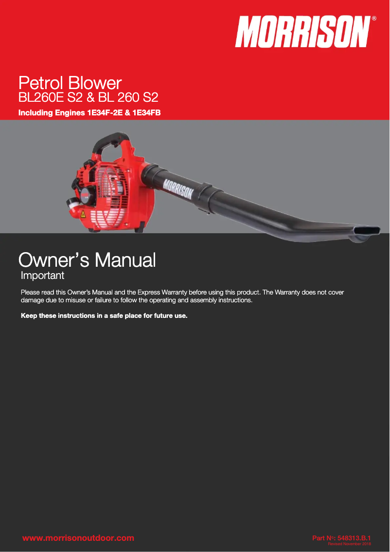 First page image of the manual for BL260E S2